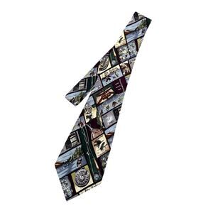 Vintage Nicole Miller Men's 100% Silk Fly Fishing Designer Neck Tie
